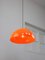 Mid-Century Modern Italian Orange Acrylic Glass and Brass Pendant Lamp, 1960s 1