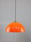 Mid-Century Modern Italian Orange Acrylic Glass and Brass Pendant Lamp, 1960s 10