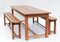 Mesa de comedor provincial francesa vintage de listones de pino, 1980, Imagen 3