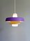 Scandinavian Pendant Lamp in Lacquered Metal and White Satin Glass, 1960s 11