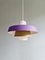 Scandinavian Pendant Lamp in Lacquered Metal and White Satin Glass, 1960s 3