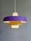 Scandinavian Pendant Lamp in Lacquered Metal and White Satin Glass, 1960s 2