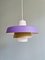Scandinavian Pendant Lamp in Lacquered Metal and White Satin Glass, 1960s 1