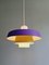 Scandinavian Pendant Lamp in Lacquered Metal and White Satin Glass, 1960s 4