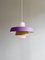 Scandinavian Pendant Lamp in Lacquered Metal and White Satin Glass, 1960s 10