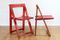 Mid-Century Red Folding Chairs by Aldo Jacober for Alberto Bazzani, 1966, Set of 2 2