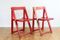 Mid-Century Red Folding Chairs by Aldo Jacober for Alberto Bazzani, 1966, Set of 2 1