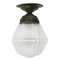 Art Deco Deckenlampe aus Messing & Milchglas 1