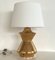 Italian Ceramic Table Lamp in Gold Metallic by Aldo Londi for Bitossi, 1960s 6