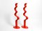Large Limited Abstract Metal Floor Sculptures in Red by Tony Almén and Peter Gest for Ikea, 1990s, Set of 2 3