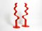 Large Limited Abstract Metal Floor Sculptures in Red by Tony Almén and Peter Gest for Ikea, 1990s, Set of 2 1