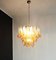 Vintage Italian Murano Chandelier with 53 Amber Glass Petals from Mazzega, 1990s 12