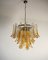 Vintage Italian Murano Chandelier with 53 Amber Glass Petals from Mazzega, 1990s, Image 1