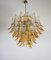 Vintage Italian Murano Chandelier with 53 Amber Glass Petals from Mazzega, 1990s, Image 3