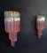 Vintage Murano Wall Sconce with 32 Quadriedri Trasparent and Pink Prism, 1990s, Set of 2 2