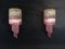 Vintage Murano Wall Sconce with 32 Quadriedri Trasparent and Pink Prism, 1990s, Set of 2 3