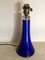 Mid-Century Blue Glass Table Lamp from Hyllinge, 1960s 2