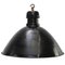 Vintage French Industrial Black Enamel Pendant Light from Gal, France 1