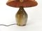 Enamelled Stoneware Lamp with Rattan Shade 3