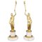 Sculptural Figures, Gilt Bronze on Alabaster Bases, Early 20th Century, Set of 2 1