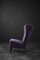 Mid-Century Scandinavian Modern Oak & Purple Fabric High Back Wing Chair, 1950s 12
