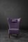 Mid-Century Scandinavian Modern Oak & Purple Fabric High Back Wing Chair, 1950s 19