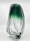 Vintage Vase aus grünem mundgeblasenem Glas in Ovoid Form von Val Saint Lambert, Belgien 5