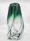 Vintage Vase aus grünem mundgeblasenem Glas in Ovoid Form von Val Saint Lambert, Belgien 1