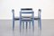 Vintage Danish Blue Dining Chairs by Hans Olsen for Frem Røjle, Set of 4 5