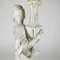 Living Room Table Lamp with Angel in Carved and White Lacquered Wood, 1980s 5