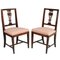 Venetian Six Asolane Biedermeier Chairs in Walnut, Lyre-Shaped Back, Hand-Carved Bottega Vincenzo Cadorin attributed, 1890s, Set of 6 1