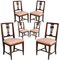 Venetian Six Asolane Biedermeier Chairs in Walnut, Lyre-Shaped Back, Hand-Carved Bottega Vincenzo Cadorin attributed, 1890s, Set of 6 2