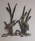Vintage Wall Relief 2 Herons in the Reeds in Colored Brass, 1970s, Image 2