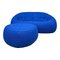 Blue Ottoman Two Seater Sofa Settee with Footstool from Ligne Roset, Set of 2 2