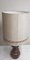Lampada da tavolo vintage con base in ceramica marrone e paralume in tessuto beige originale, Germania, anni '70, Immagine 6