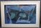 André Brechet, Abstract Composition, Charcoal and Oil Pencil, 1970s, Framed 1