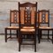Art Deco Brutalist Chairs in Wood and Rattan attributed to Charles Dudouyt, 1950s, Set of 6 5