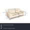 Leather Sofa Set in Cream with Stool, Set of 2 2