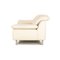 Leather Sofa Set in Cream with Stool, Set of 2 13