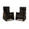 Cumuly Leather Armchair Set in Black from Himolla, Set of 2 1
