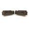 Leather Sofa Set in Grey from Brühl Alba, Set of 2 1