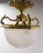 Mid-Century French Lustre Frozen Glass & Brass Ceiling Pendant, 1960s 7