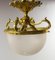 Mid-Century French Lustre Frozen Glass & Brass Ceiling Pendant, 1960s 5