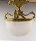 Mid-Century French Lustre Frozen Glass & Brass Ceiling Pendant, 1960s 6