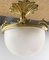 Mid-Century French Lustre Frozen Glass & Brass Ceiling Pendant, 1960s 4