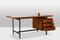 Desk in Oak and Lacquered Metal by Pierre Guariche, 1960s 2