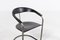 Vintage Italian Black Leather Canasta Chairs from Arrben, 1980s, Set of 5 8