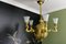 Lampadario Art Déco in bronzo e vetro satinato, 1920, Immagine 5