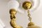 Lampadario Art Déco in bronzo e vetro satinato, 1920, Immagine 7
