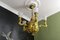 Lampadario Art Déco in bronzo e vetro satinato, 1920, Immagine 9
